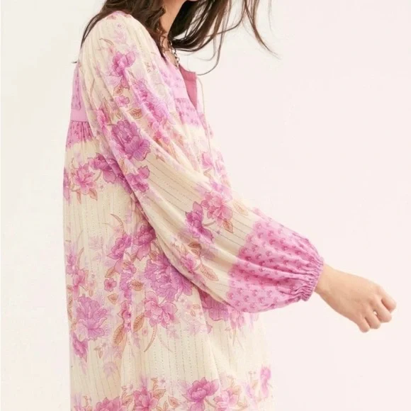 Sz M Spell & The Gypsy Collective Pink and Cream Long Sleeve Dress EUC! - Picture 4 of 5